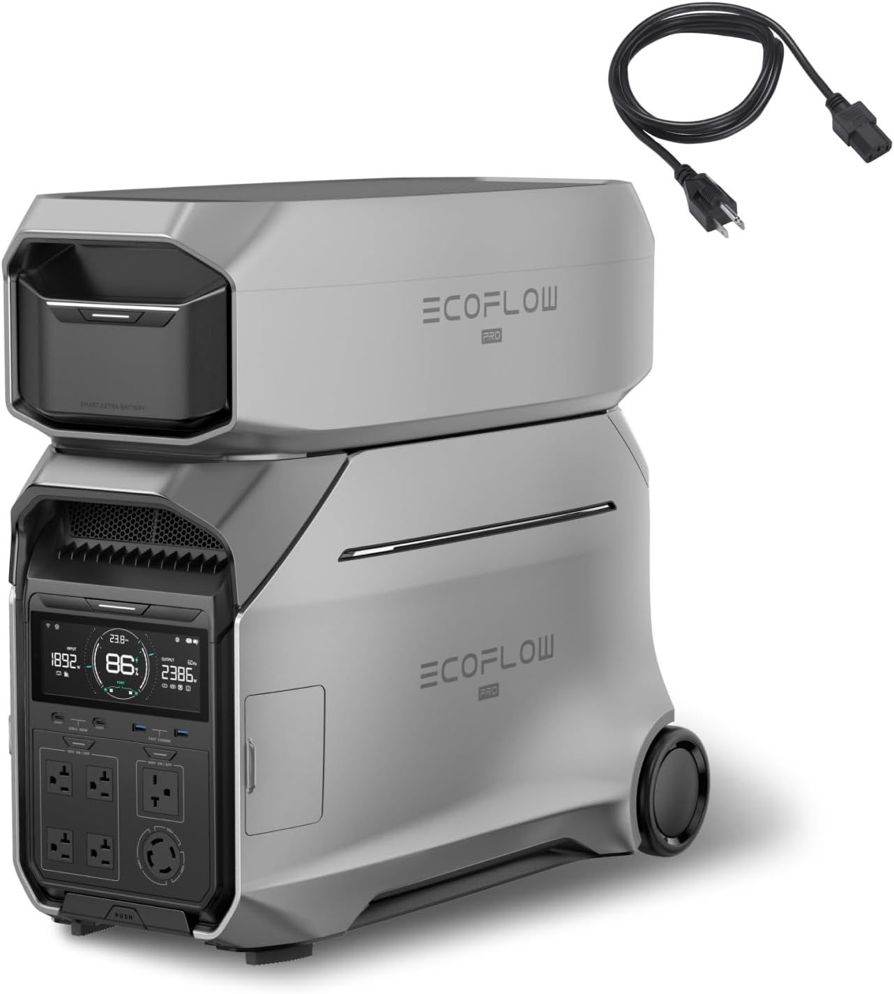 EF ECOFLOW 8kWh Portable Power Station: DELTA Pro 3 with Extra Battery