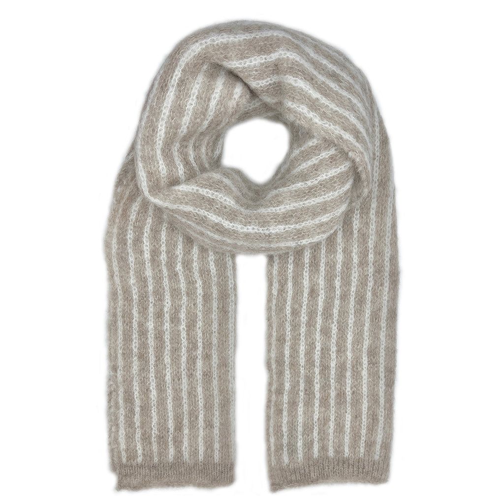 Coastal Stripe Alpaca Scarf, Color: Sandy Beige