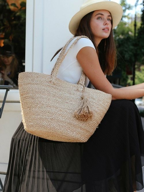 Woven Jute Shoulder Bag