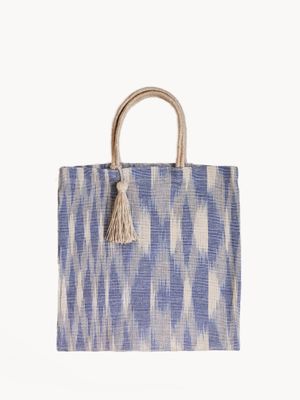 Blue Jute Tote Bag