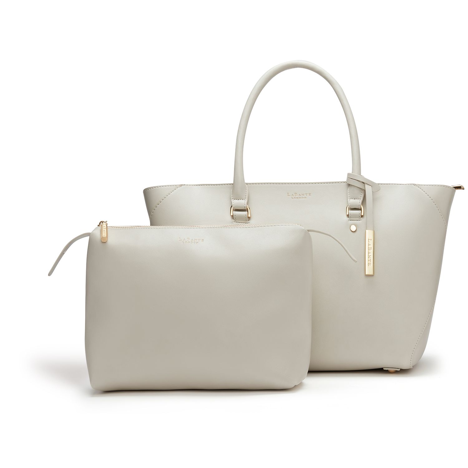 Grey Vegan Leather Tote Bag
