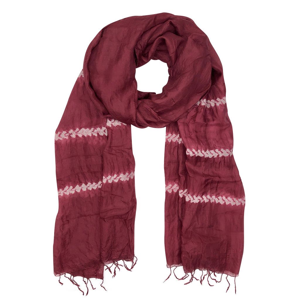Red Khmer Silk Scarf, Color: Wine