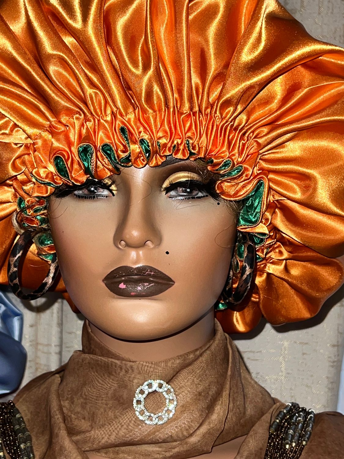Large Reversible Orange &amp; Emerald Green