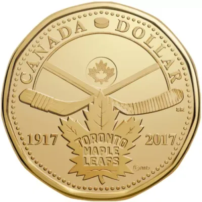 2017 Canada Toronto Maple Leaf 100th Anniversary Loonie
