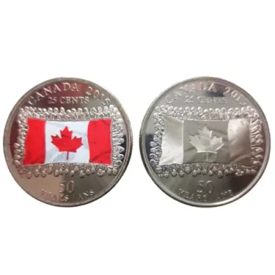 2015 Canada 25 Canadian Flag 50th Anniversary