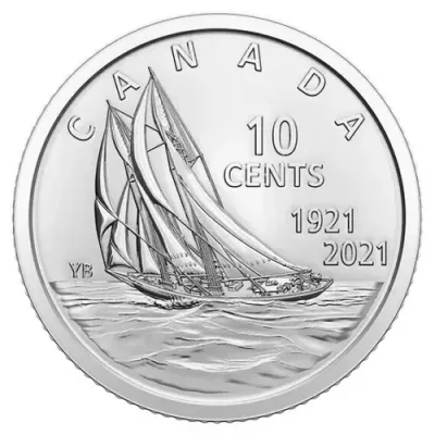 2021 Canada 10 Cent New Design 100th Anniversary Of The Bluenose