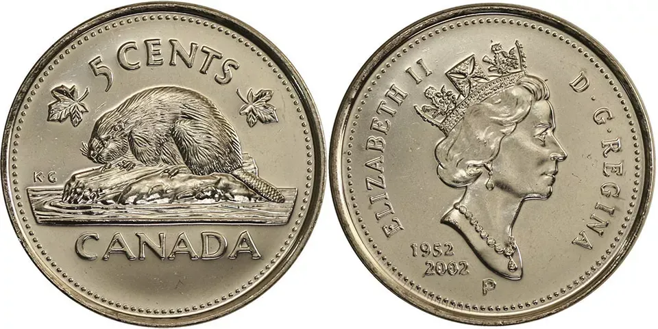 2002 Canada 5 Cent Elizabeth II 50th Jubilee