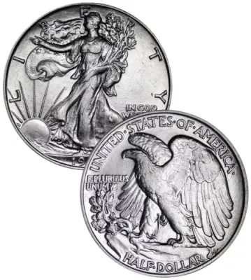 50 Cent Half Dollar Silver US