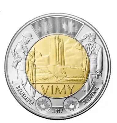2016 Canada &quot;Battle Of Vimy Ridge&quot; 100th Anniversary Toonie