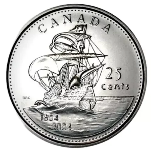 2004 Canada 25 Cent &quot;First Settlement 1604-2004 St-Croix Island&quot;