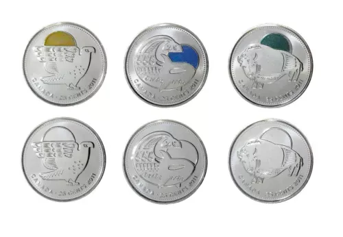 2011 Canada 25 Cent &quot;Legendary Nature&quot; Park Canada 6 coins