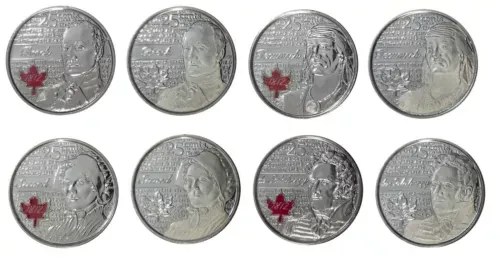 2012 Canada 25 Cent 2012-13 Coin Set &quot;War of 1812&quot; 8 Coins