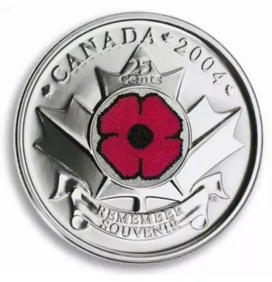 2004 Canada 25 Cent Remembrance Day Poppy