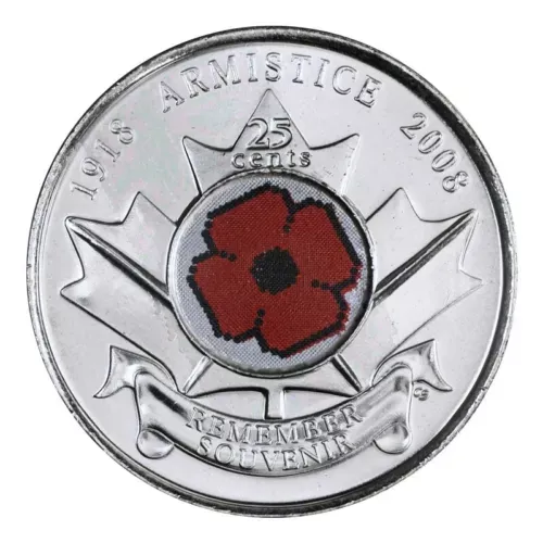 2008 Canada 25 Cent Remembrance Day Poppy