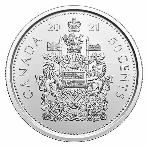 2021 Canada 50 Cent Coat Of Arms 100th Anniversary