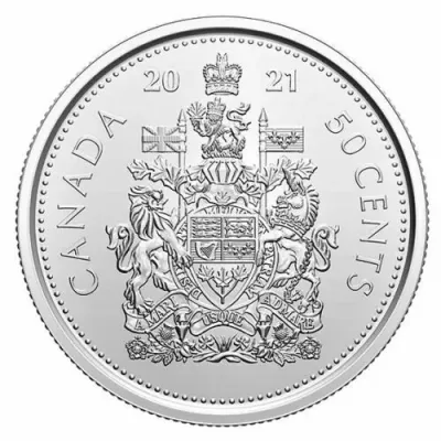 2021 Canada 50 Cent Coat Of Arms 100th Anniversary