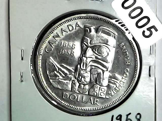 1958 Canada Silver Dollar &quot;Totem&quot;