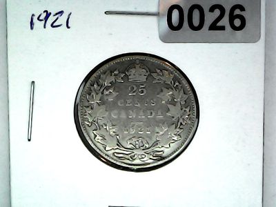 1921 Canada 25 Cent King George V