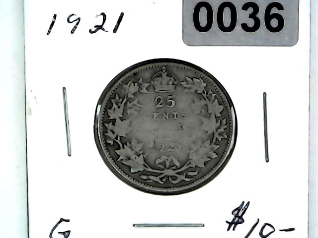 1921 Canada 25 Cent King George V