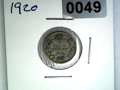 1920 Canada 5 Cent Silver King George V