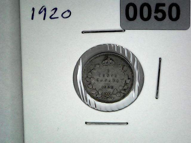 1920 Canada 5 Cent Silver King George V