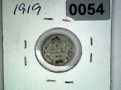 1919 Canada 5 Cent Silver King George V