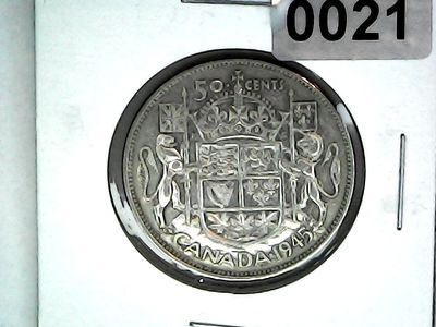 1945 Canada 50 Cent Silver