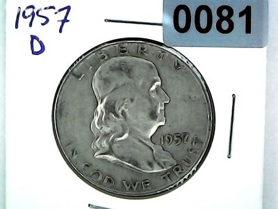 1957-D US Franklin Half Dollar Silver