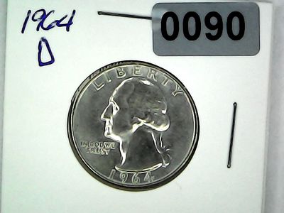 1964-D US 25 Cent Washington Silver Quarter