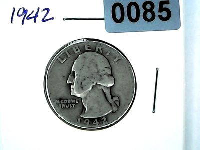 1942 US 25 Cent Washington Silver Quarter