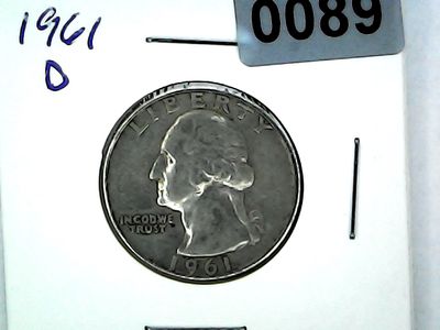 1961-D US 25 Cent Washington Silver Quarter