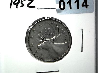 1952 Canada 25 Cent Silver