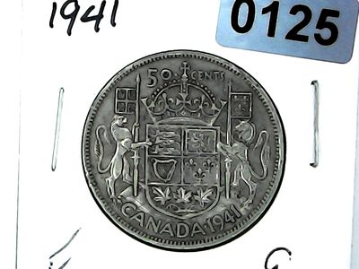 1941 Canada 50 Cent Silver