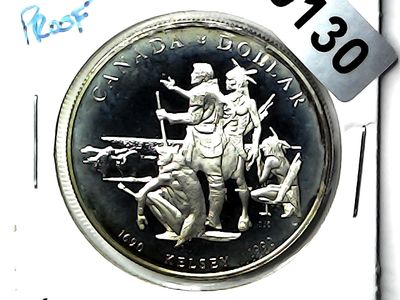1990 Canada Silver Dollar &quot;Henry Kelsey&quot; Exploration 1690-1990