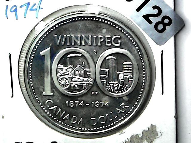 1974 Canada Silver Dollar &quot;Winnipeg&quot; 1874-1974