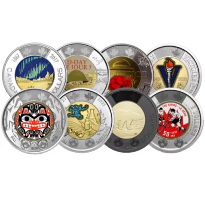 2017-2023 Canada Colored Toonie Set of 8