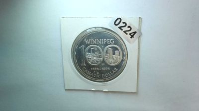1974 Canada Silver Dollar &quot;Winnipeg&quot; 1874-1974