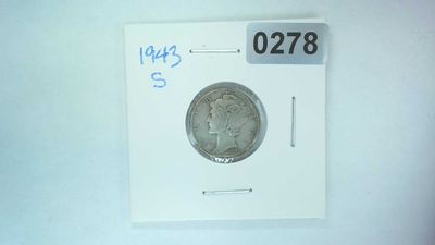 1943-S US 10 Cent Mercury Dime