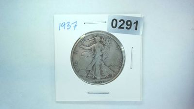 1937 US Walking Liberty Half Dollar