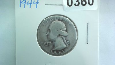 1944 US 25 Cent Washington Silver Quarter