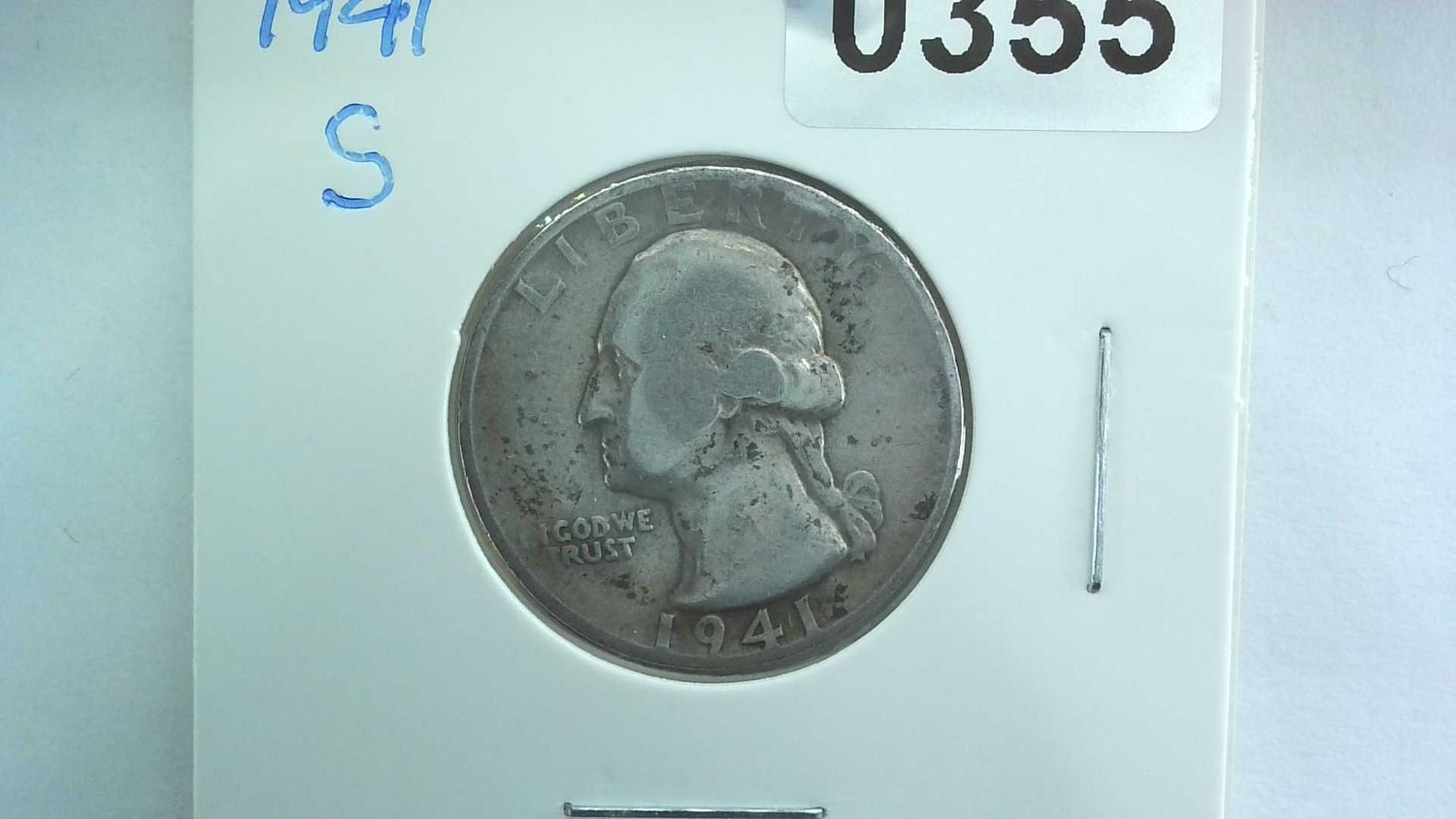 1941-S US 25 Cent Washington Silver Quarter