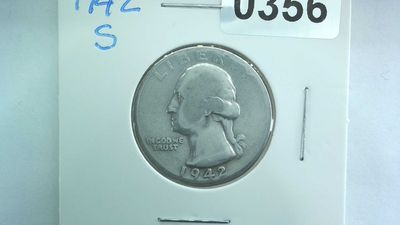 1942-S US 25 Cent Washington Silver Quarter