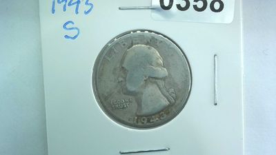 1943-S US 25 Cent Washington Silver Quarter
