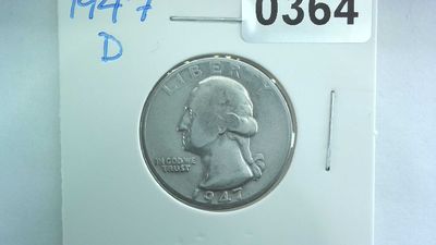 1947-D US 25 Cent Washington Silver Quarter