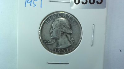 1951 US 25 Cent Washington Silver Quarter