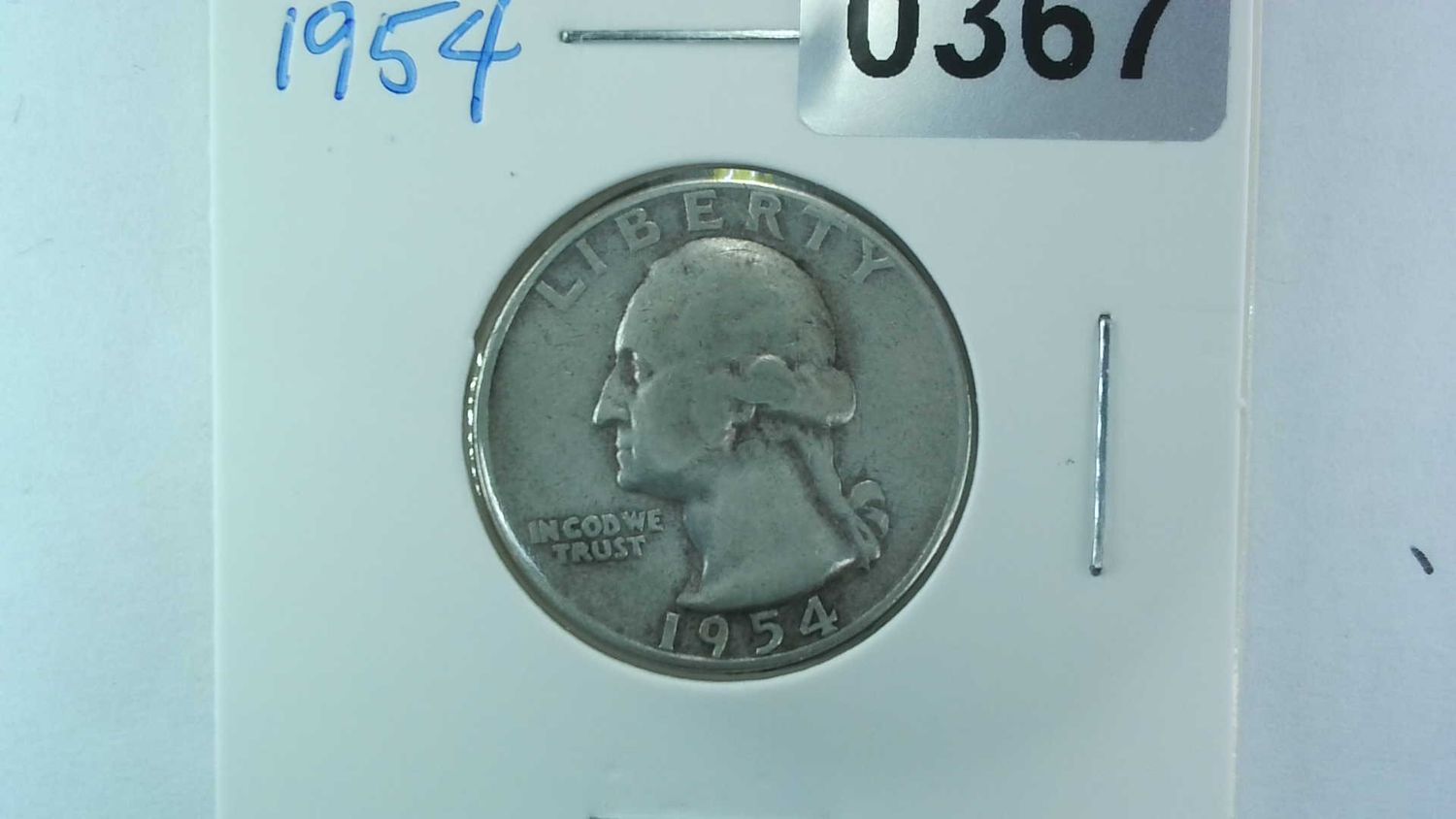 1954 US 25 Cent Washington Silver Quarter