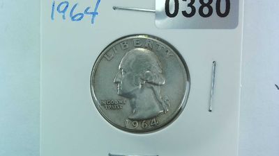 1964 US 25 Cent Washington Silver Quarter