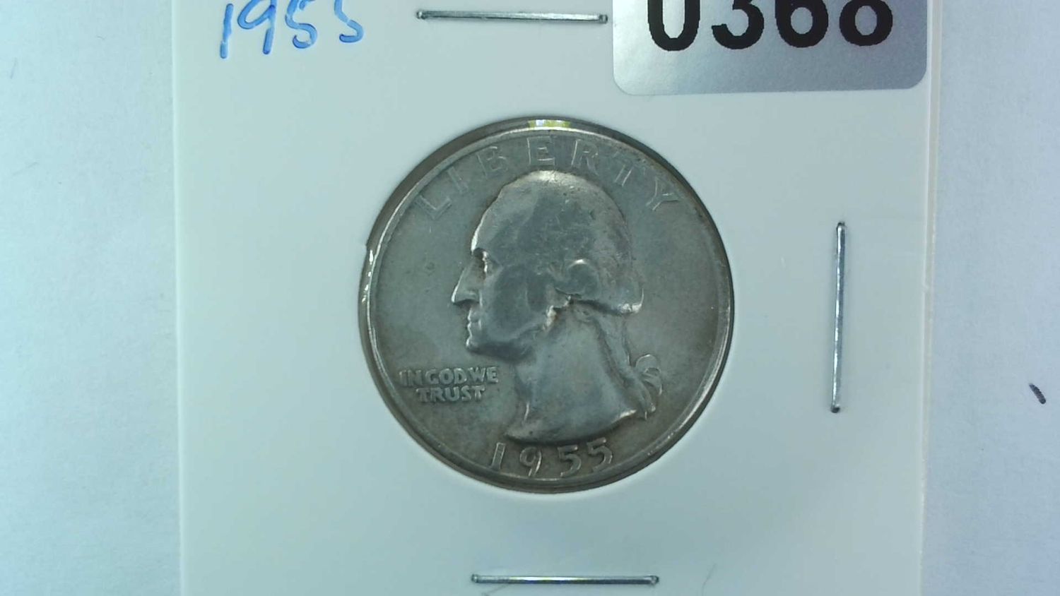 1955 US 25 Cent Washington Silver Quarter