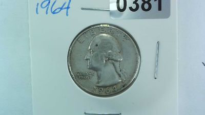 1964 US 25 Cent Washington Silver Quarter