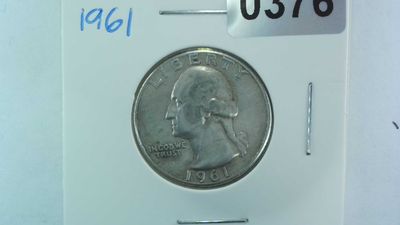 1961 US 25 Cent Washington Silver Quarter